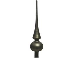 Decoris Piek - Mos Groen - Mat - Glas - Kerstboom Topper - 26cm