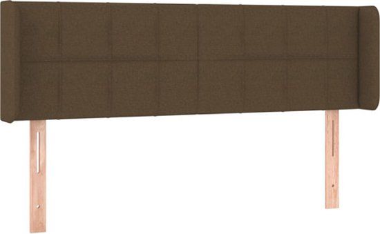 vidaXL Hoofdbord met randen 147x16x78/88 cm stof donkerbruin