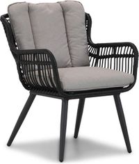 Coco Azzano/Young 217 cm dining tuinset 7-delig Zwart Aluminium 6 zitplekken Inclusief kussen