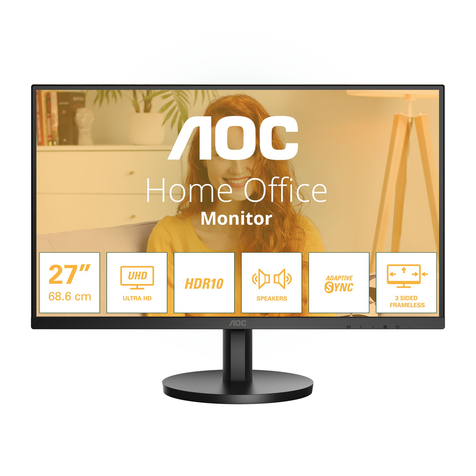 AOC U27B3A 27 inch 4K UHD Monitor - IPS, HDMI, DisplayPort, Speakers