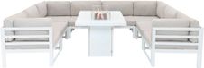 MonsterShop Modulaire tuinmeubelset met vuurschaal - wit - 300x225 cm - 8-zits