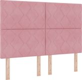 vidaXL Boxspringbed met hoofdeinde Roze 140 x 200 cm Fluweel
