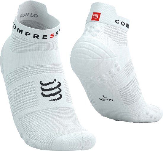 Compressport Pro Racing Socks V4.0 Run Low - White/Black (42-44)