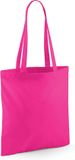 Merkloos Draagtasje met hengsels - fuchsia - 42 x 38 cm - katoen - 10 liter - boodschappen - gymtas - voor kinderen en volwassenen