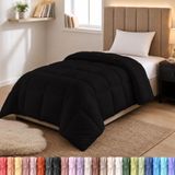 Utopia Bedding Dekbed voor het hele seizoen 250 g/m² - pluche gesiliconiseerde fiberfill dekbed Twin - Gestikt doos (Tweepersoons / 2 aparte bedden, zwart)