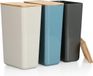 Sans marque 3 x pots de stockage avec couvercles en bambou