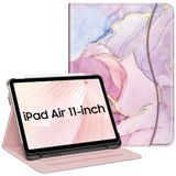 Fintie iPad Air 5e generatie (2022) / iPad Air 4e generatie (2020) 10,9 inch hoes, meerhoekige beschermhoes met potloodhouder en zak, automatische slaap/wake, droommarmer