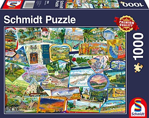 Schmidt Spiele 58984 reisstickers, 1.000 stukjes puzzel, kleurrijk