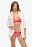 Superdry Klassiek gestreept bikinibroekje Dames Hyper Fire Pink