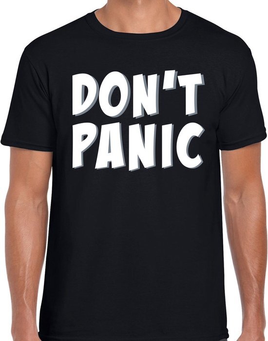 Bellatio Decorations Dont panic / geen paniek t-shirt zwart voor heren XL