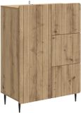 vidaXL Dressoir Artisanaal eiken 66 x 34,5 x 91,5 cm Bewerkt hout