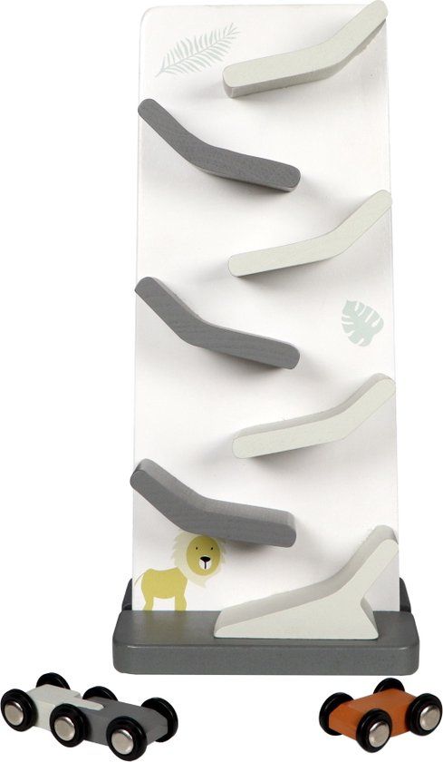 Tryco Houten Zigzag Autobaan TR-303013 - Houten speelgoed - Wit/antraciet