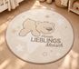 Baby Best Tapis enfant « Petit Personnage Préféré » Ø90 cm, 100 % polyamide, résistant, facile d’entretien et antidérapant, marron clair