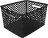 5Five Opbergmand/box van kunststof - zwart - 30 x 37 x 21 cm - 19 liter