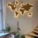 LosokaWood Décoration murale carte du monde avec rétroéclairage LED 3D Wzór VI