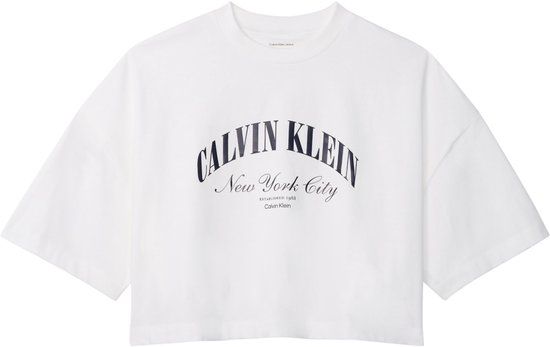 CALVIN KLEIN JEANS Calvin Klein T-shirt Ss Cropped Boxy Heri Lv047f813g Yaf Bright White Dames Maat - XL