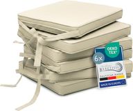 Beautissu Loft SK – Set van 6 Zitkussen Zand 45x40 cm – Stoelkussen met Lint