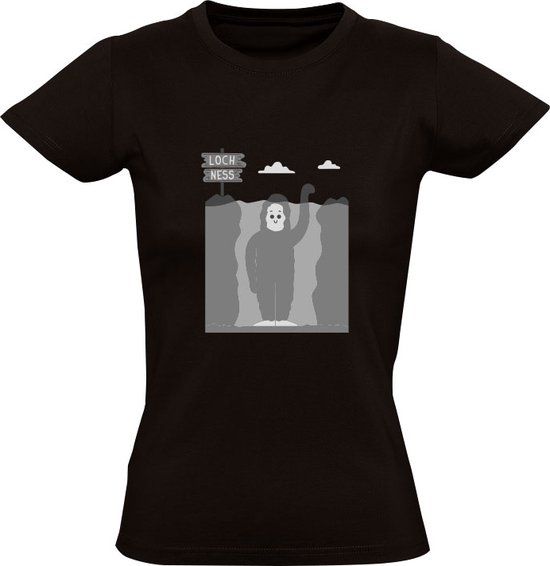 Loch Ness Monster Women's T-Shirt - Black - Size L