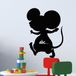 Ambiance Sticker Schoolbordsticker - uitwisbare zelfklevende muurstickers - MUIS SILHOUET I - 40x30cm