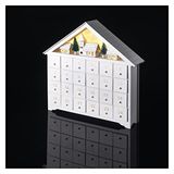 EMOS Calendrier de l'Avent LED en bois, 35x33 cm, Lumière blanc chaud, Minuterie