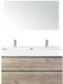 BES LED Maxx XL Badmeubelset 120 cm - Craft Oak - Wastafel Kube Enkel 2 Kraangaten met Spiegel