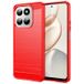 Honor Coque Honor 400 Smart/X7d 4G en TPU Brossé - Fibre de Carbone - Rouge