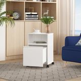 en.casa Ladekast Velvevn op wielen 54x40x36 cm wit