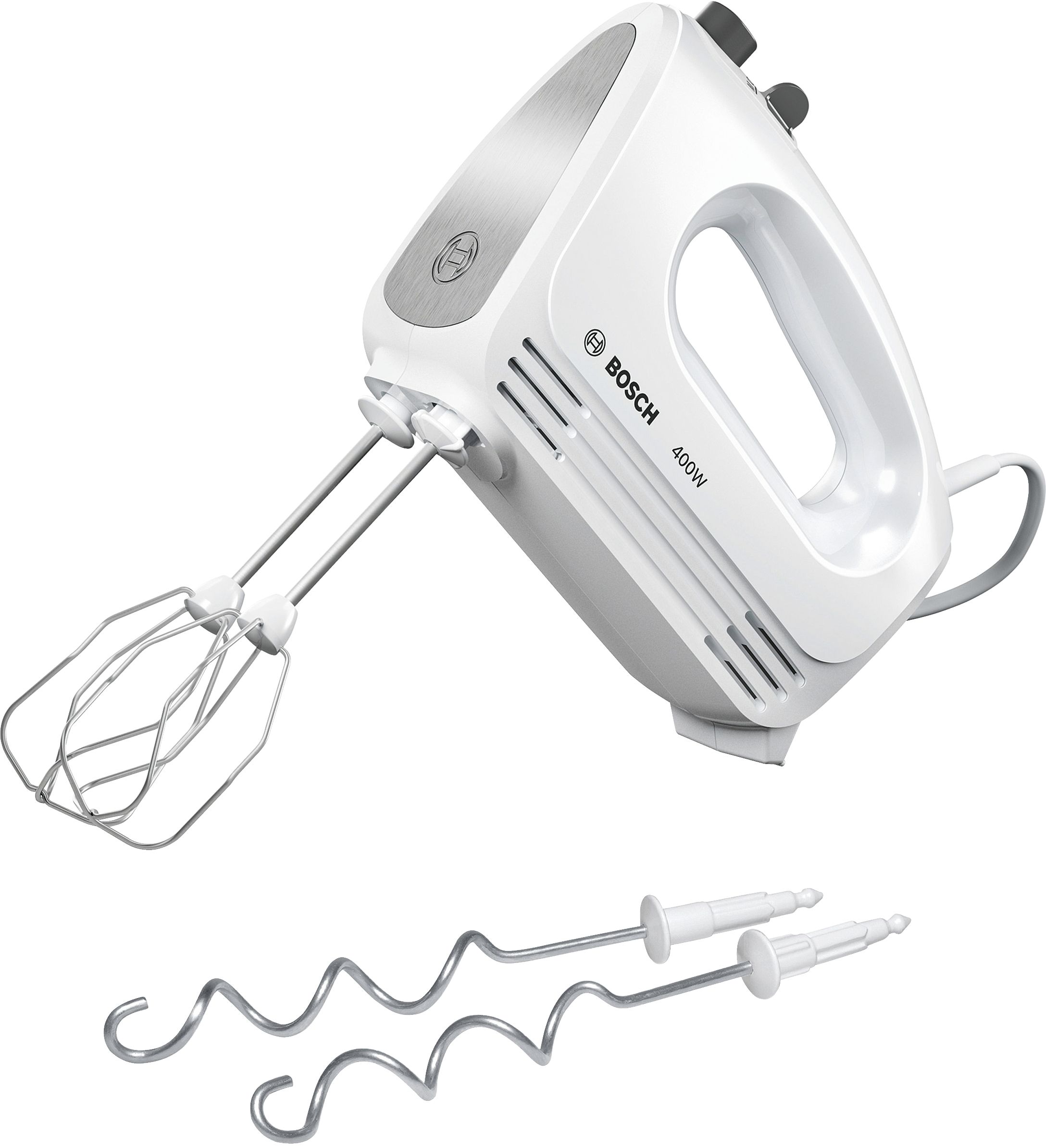 Bosch MFQ24200 Hand Mixer - 400W - Brushed Steel & White