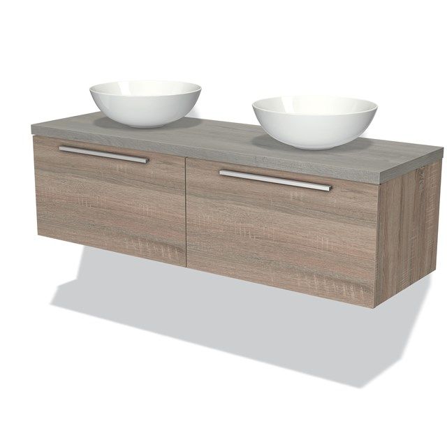 Maxaro Badkamermeubel Modulo Plato 140cm - Grijs Eiken