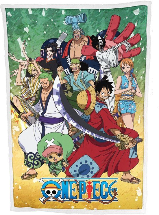 Homadict Sherpa-deken voor kinderen One Piece Wano veelkleurig 100x150 cm