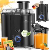 Kesser Slowjuicer - Sapcentrifuge voor Fruit en Groenten 1100W Sap Juicer met 2000ml Pulpcontainer en 1000ml sapreservoir - Zwart