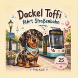 Dackel Toffi fährt Straßenbahn: Süßes Ausmalbuch mit 25 liebevollen Motiven rund um Stadt, Haltestellen und moderne Straßenbahnen für Kinder: Ein ... Haltestellen, Tickets, Stadtabenteuern