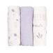 Trois Kilos Sept - Set van 3 babyluiers – Öko-Tex gecertificeerd – 70 x 70 cm – motief lavendel