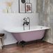 Baignoire îlot d’angle rétro – 168,5 cm x 75 cm – Violet (Lupin Purple) - Pieds noirs - Angle droit - Legend