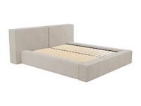 Vente-unique Bed met opbergruimte fluweel beige 160 x 200 cm