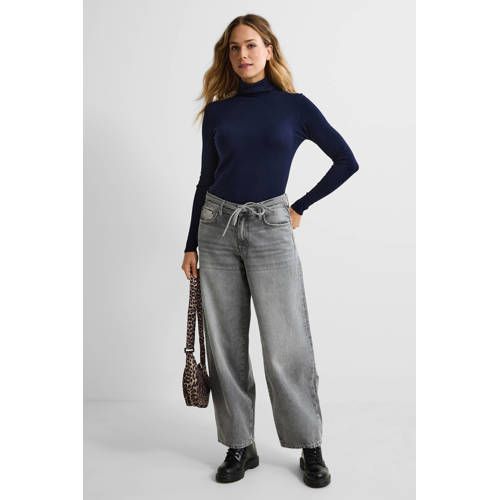 Anytime Dark Blue Turtleneck Sweater