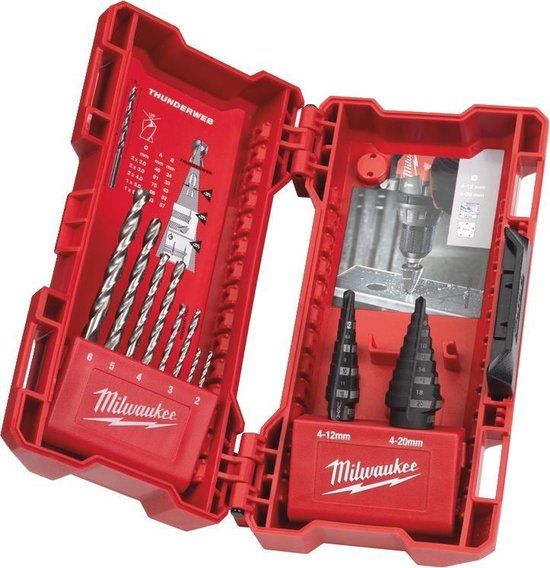 Milwaukee 48899350 Combinatie Stappenboor & Metaalboor Set - 10 Stuks