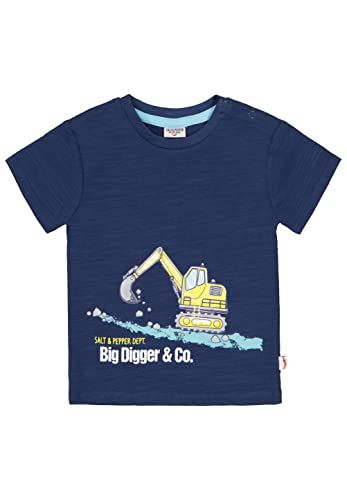 SALT AND PEPPER Baby-jongens graafmachine print T-shirt - inktblauw - maat 56