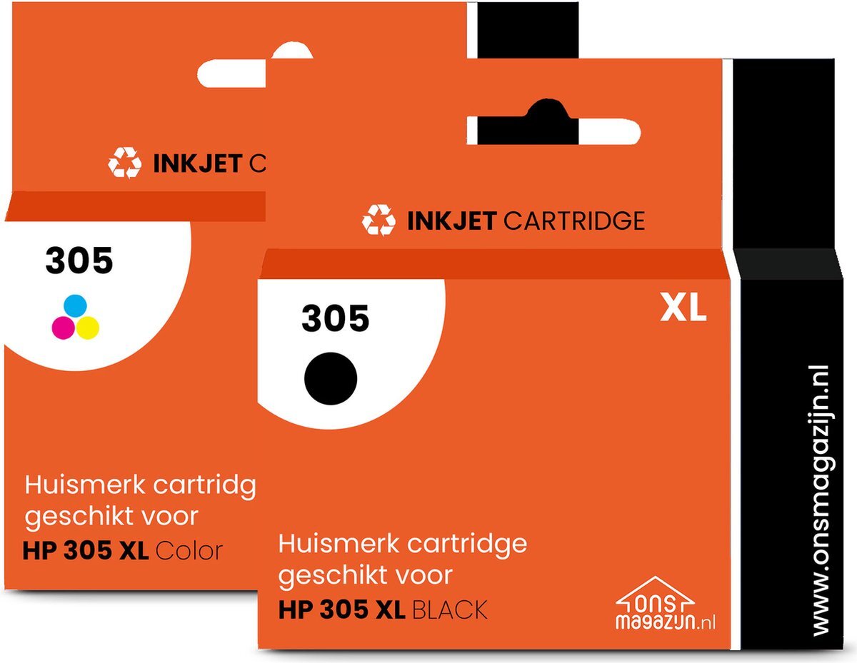 G&G HP 305 XL - Huismerk Inktcartridge - Zwart / Kleur