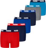 Puma Boxershort Jongens Kinderondergoed Set van 6 Rood/Blauw Katoen/Elastaan Maat 146/152