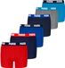 Puma Boxershort Jongens Kinderondergoed Set van 6 Rood/Blauw Katoen/Elastaan Maat 146/152