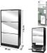 Urban Living PRATIK Schoenenrek 3 Lades Zwart met Spiegeldeur 60x24x116cm