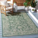 Safavieh Courtyard Collection Geometrisch tapijt voor binnen en buiten, waterdicht, korte pool, groen en beige, 120 x 180 cm