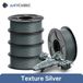 PETG filament pour imprimante 3D - 1,75 mm FDM - Bobine de 5 kg - Faible retrait - Résistant à l'usure - Surface texturée - Argent texturé