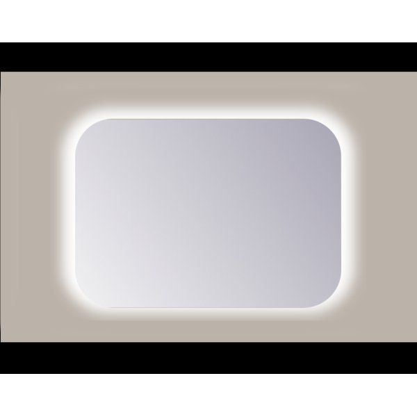 Sanicare Q-mirrors spiegel 90x60cm met verlichting Led warm white rechthoek glas