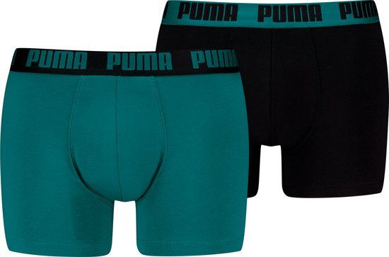 Puma Men's Everyday Basic Boxershorts - 2 Pack - XXL - Green/Black