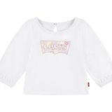 Levi's Kids T-shirt à manches longues Batwing Puffer Detail Blanc 12 mois Fille