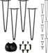 Merkloos Relaxdays Hairpin poten - 4 stuks - Metaal - Zwart - 45 cm hoog