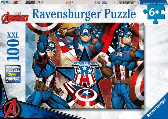 Ravensburger Captain America Puzzle - 100 XXL Pieces - Ages 6+