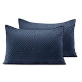 AmeliaHome 2 kussenslopen 50 x 70 cm antraciet lila kussenhoezen set ultrasoon stiksel polyester softa